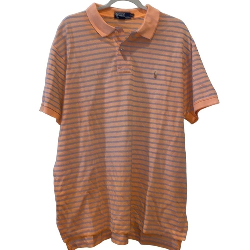 Polo Ralph Lauren Pima Cotton Button Polo Preppy Striped Shirt XL